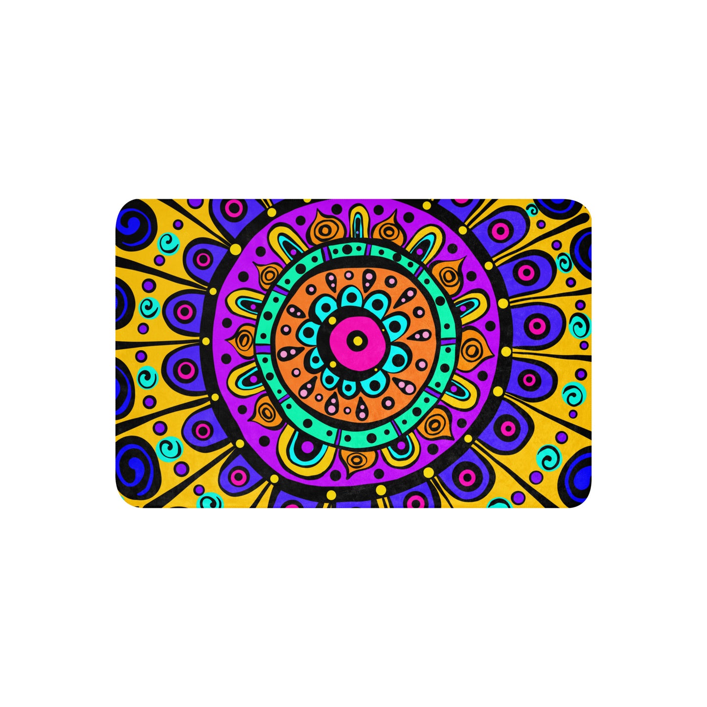 Mandala with Yellow Sherpa blanket