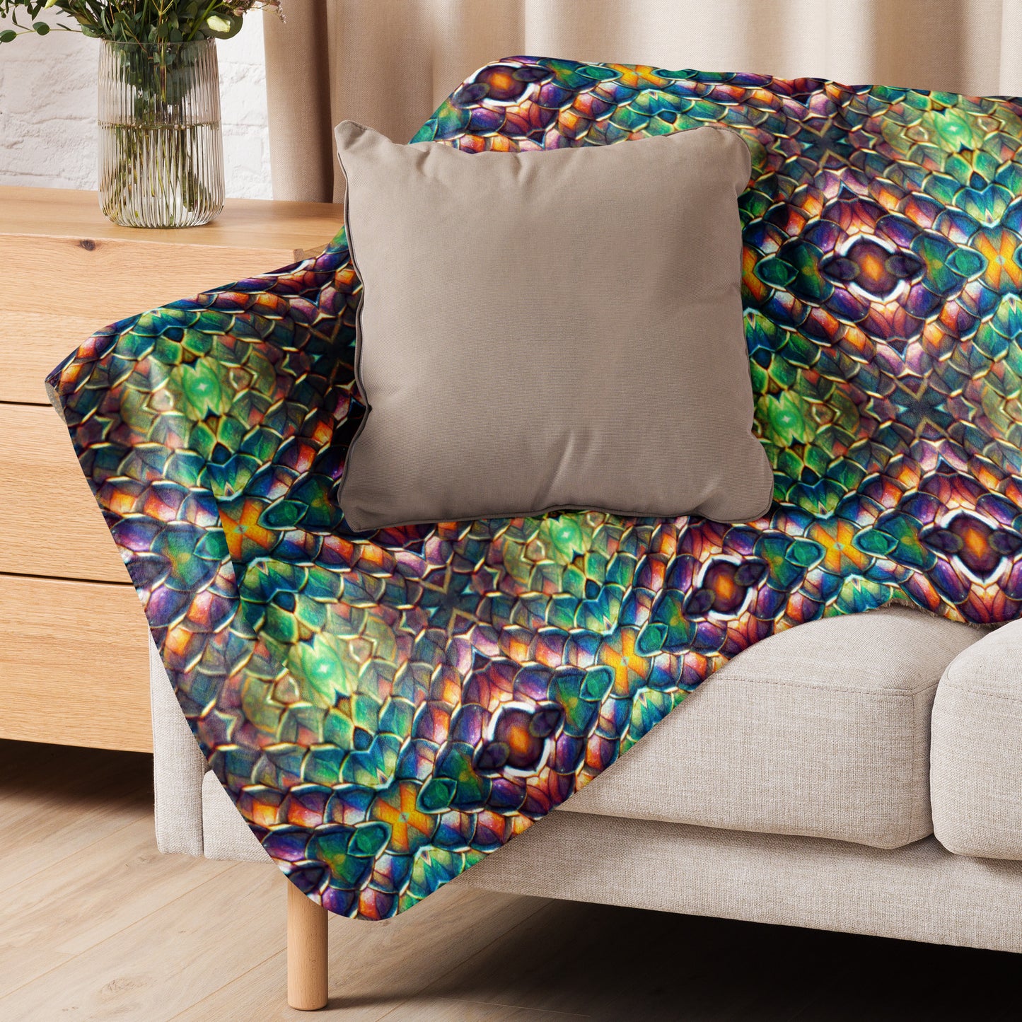 Margonithia, the Glittering Rainbow Sovereign Sherpa blanket