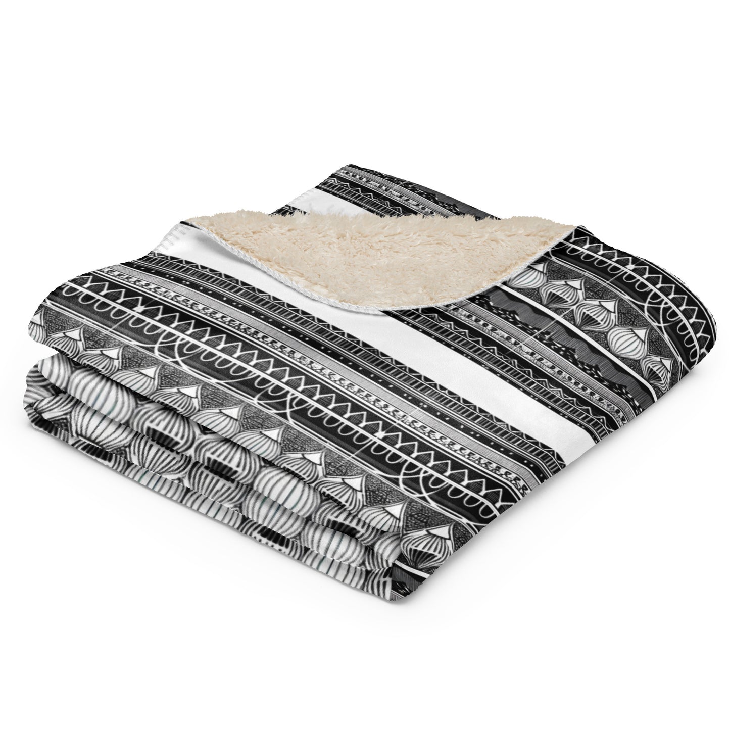 Monochrome Lanterns Sherpa blanket