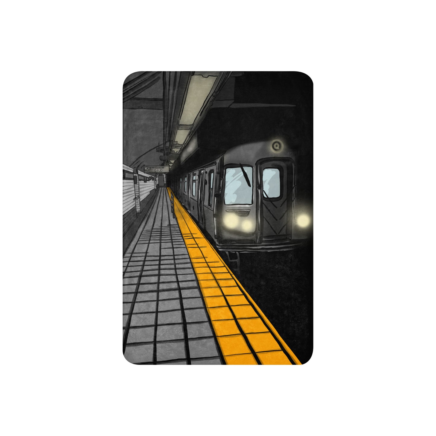 NYC Subway Q Train Sherpa blanket