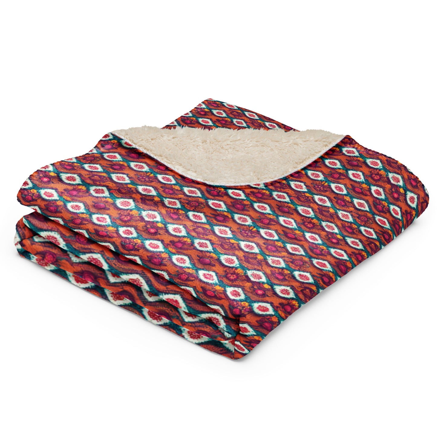 Pink and Orange Facets Sherpa blanket