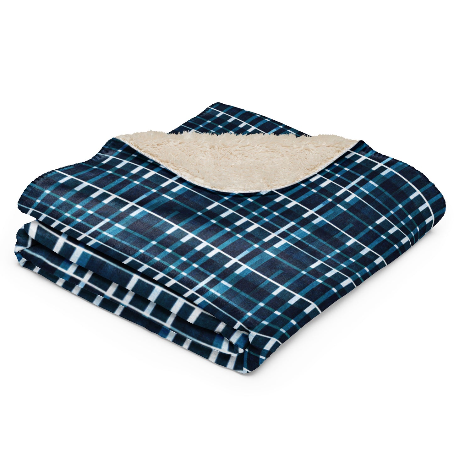 Royal Blue Scottish Heritage Sherpa blanket