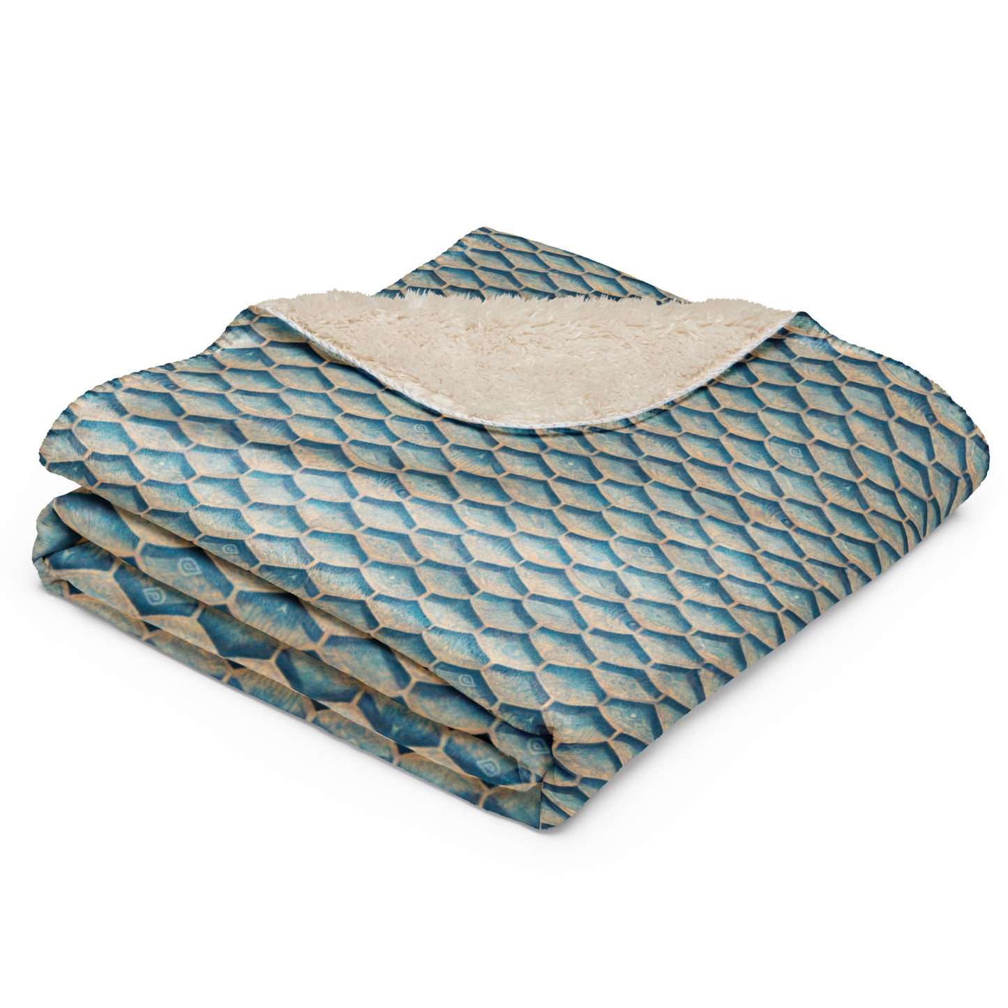 Seafoam Scales Sherpa blanket