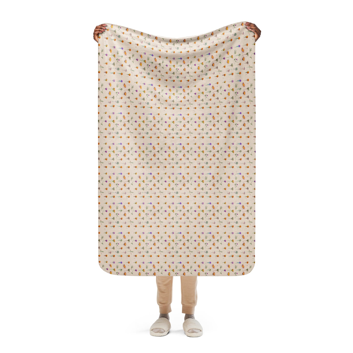 Sketches in Bloom Sherpa blanket