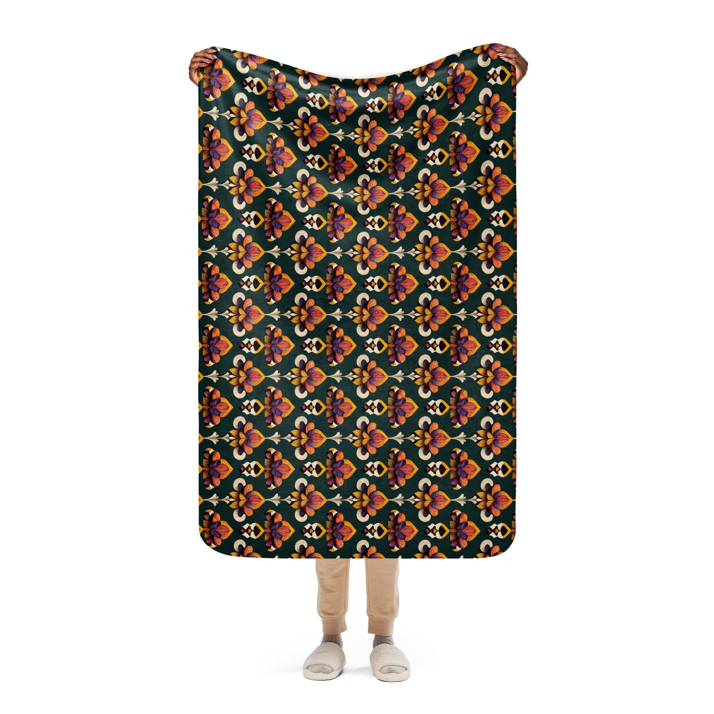 Taza’s Radiant Petals Sherpa blanket