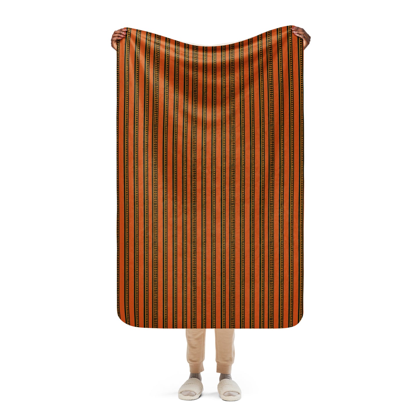 Timbuktu Tangerine Tapestry Sherpa blanket