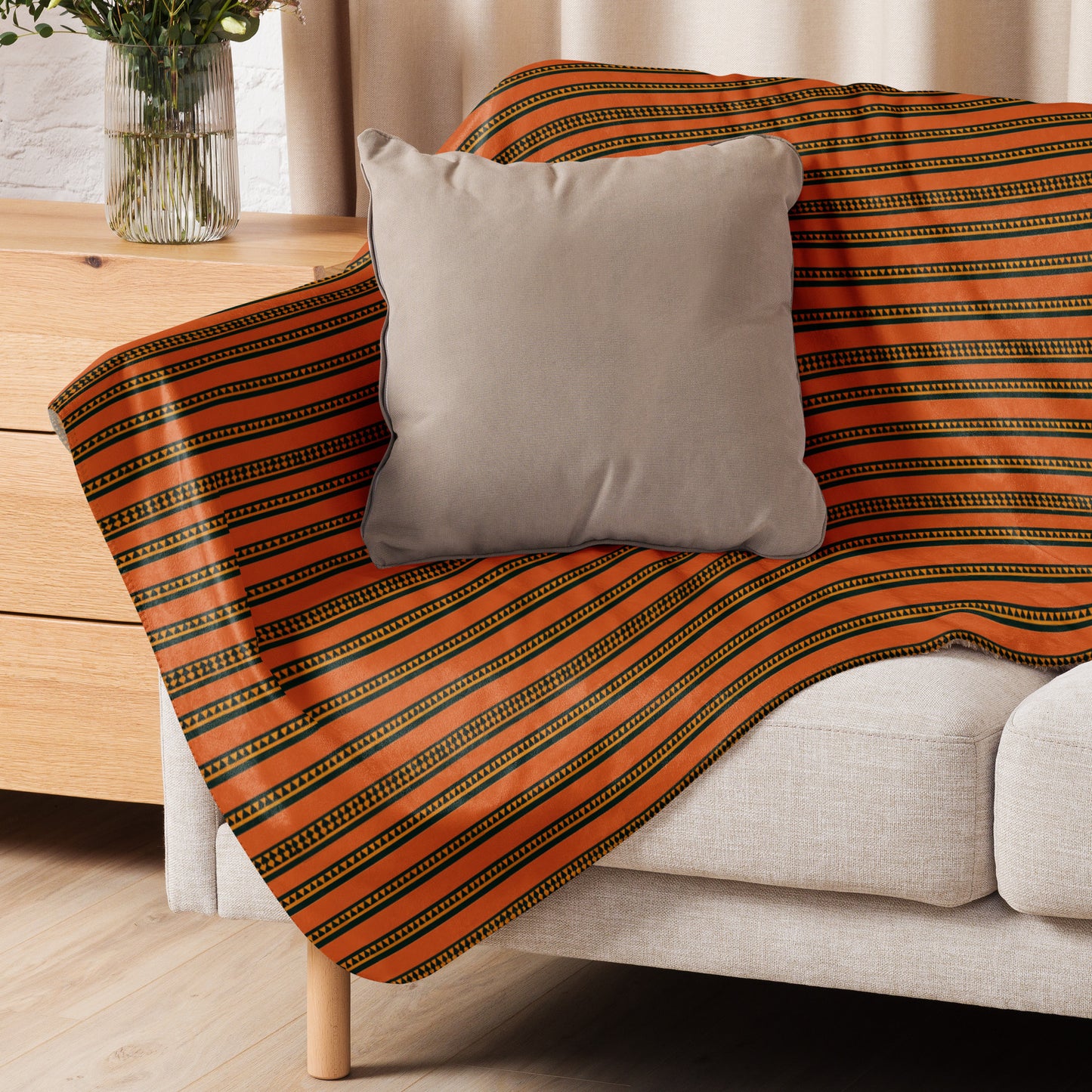 Timbuktu Tangerine Tapestry Sherpa blanket