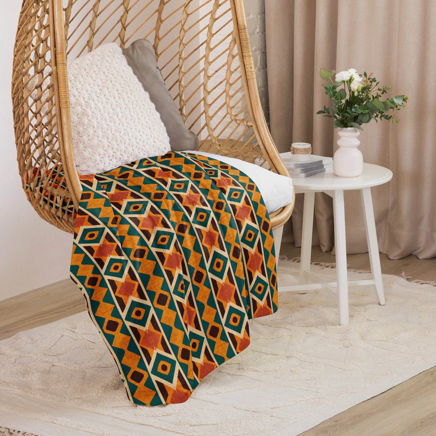 Tropical Diamond Tango Sherpa blanket