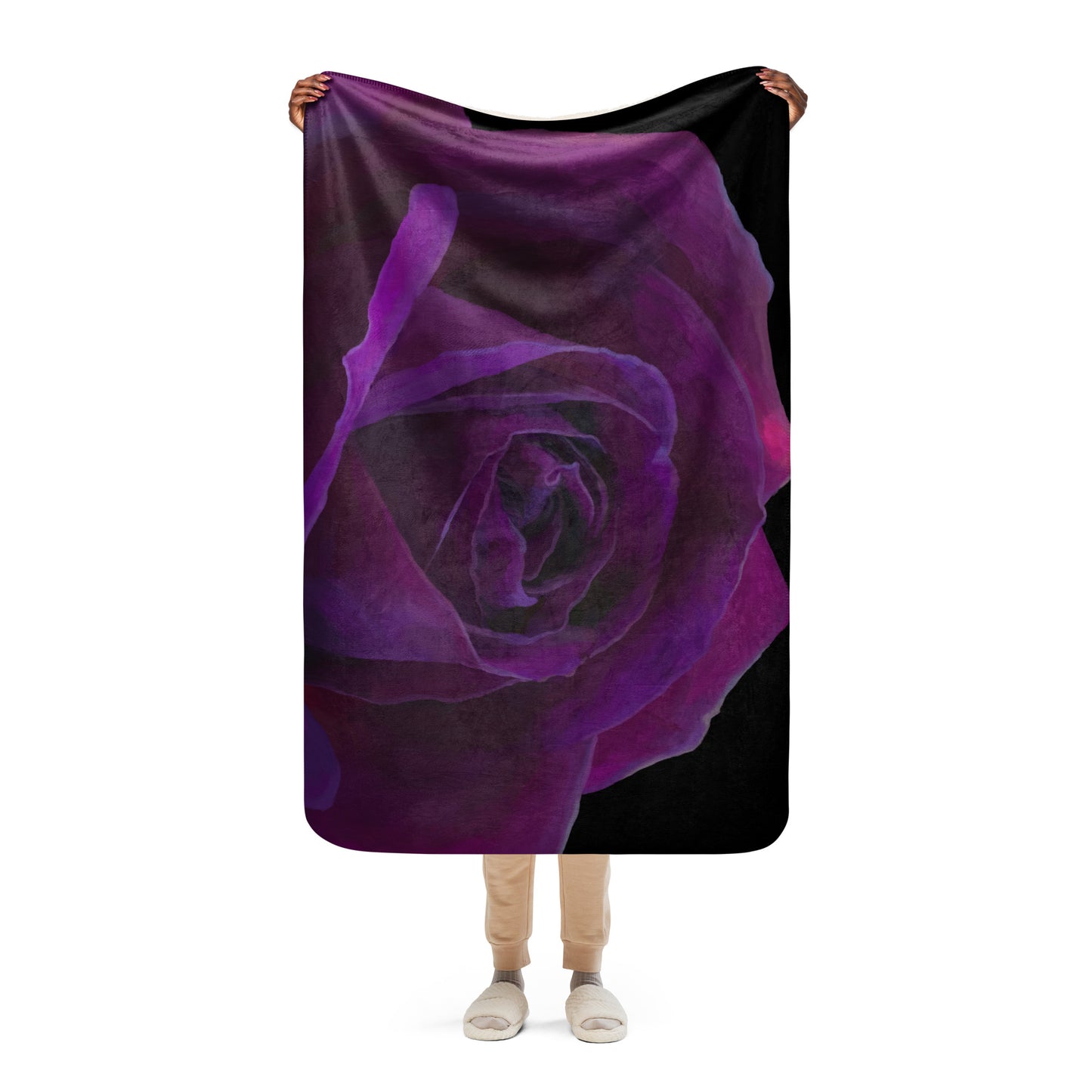 Joey’s Purple Rose Sherpa blanket