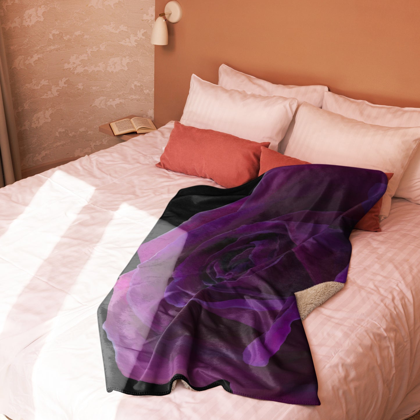 Joey’s Purple Rose Sherpa blanket