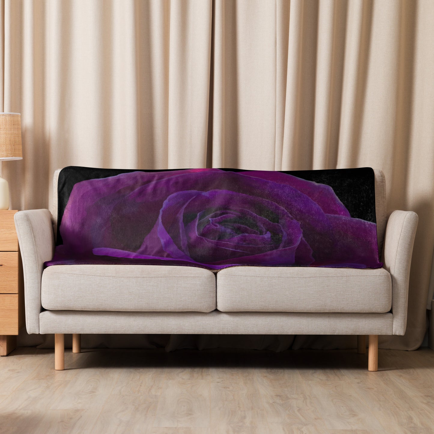 Joey’s Purple Rose Sherpa blanket