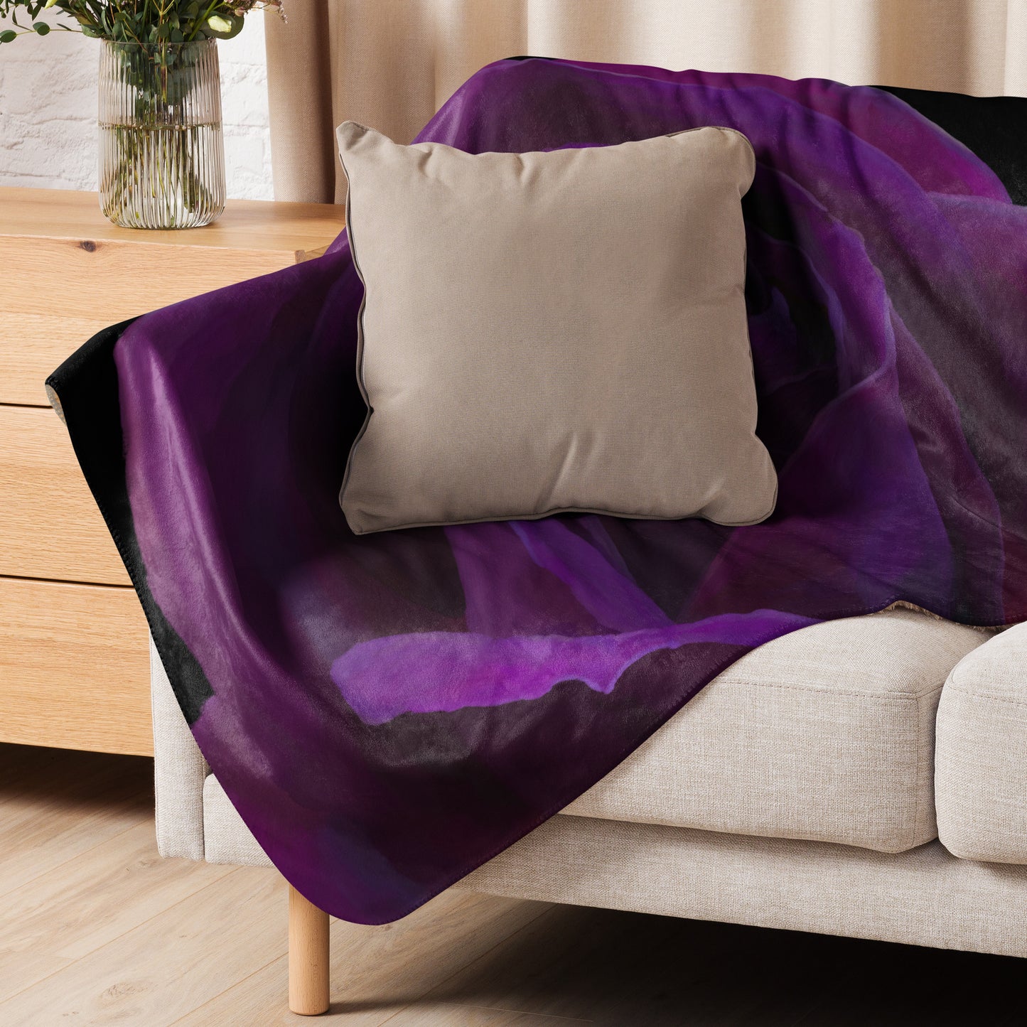 Joey’s Purple Rose Sherpa blanket