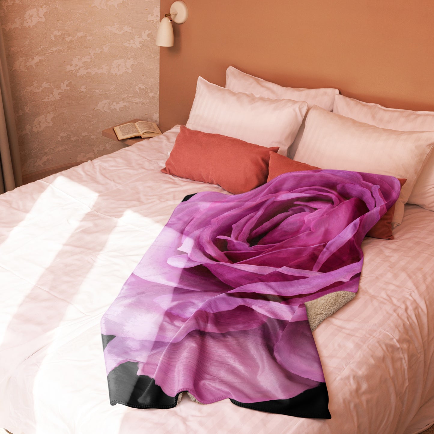 Leslie’s Rose Sherpa blanket