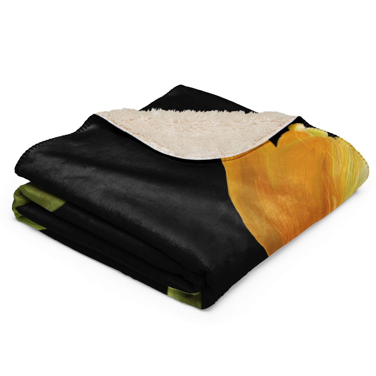 Sue’s Yellow Tulips Sherpa blanket