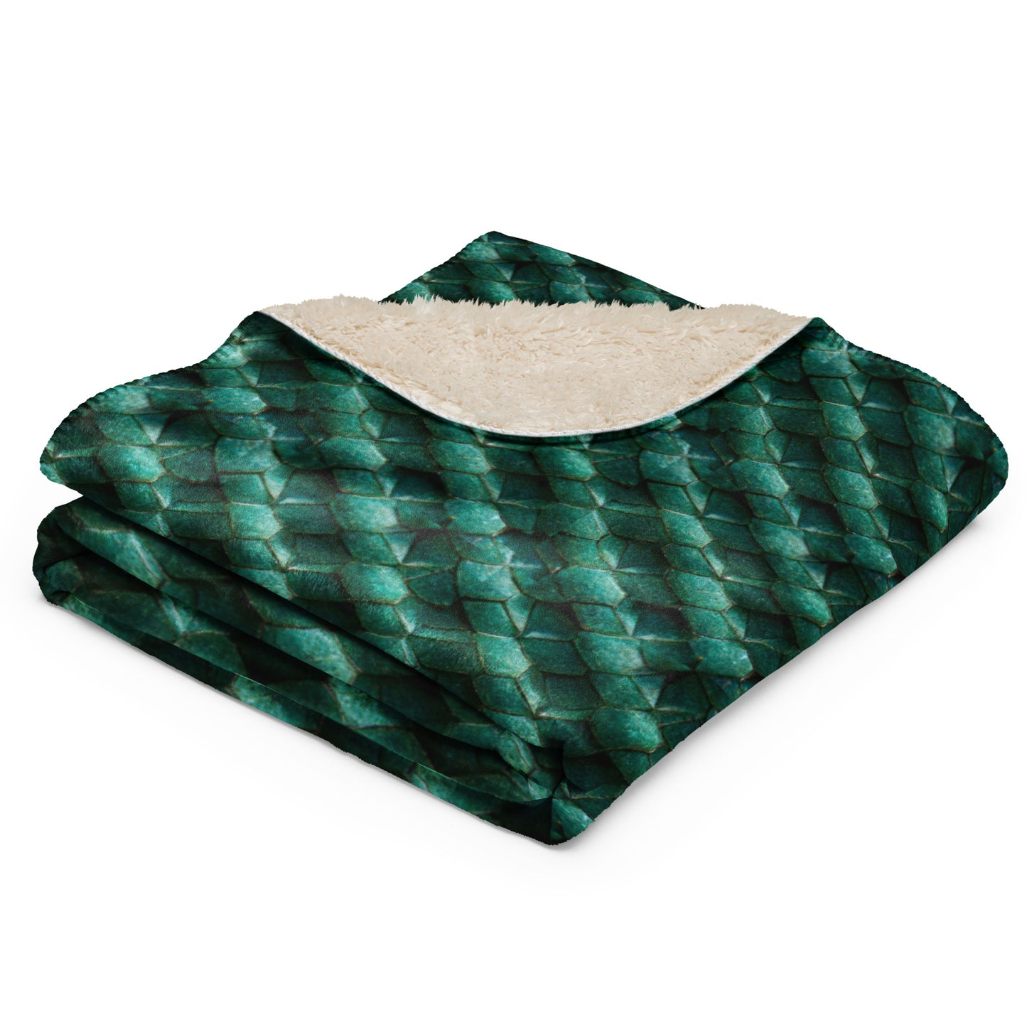 Emeralda the Great Forest Dragon Sherpa blanket