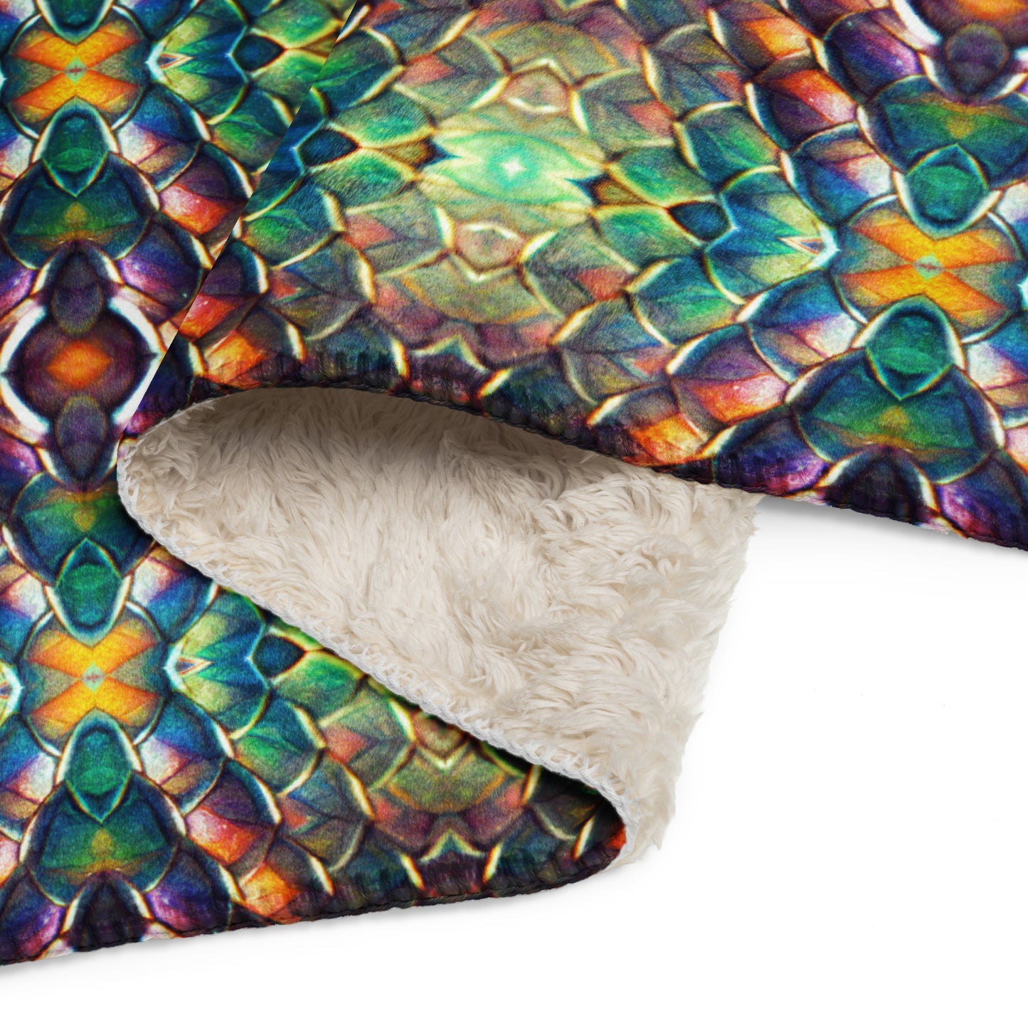 Margonithia, the Glittering Rainbow Sovereign Sherpa blanket