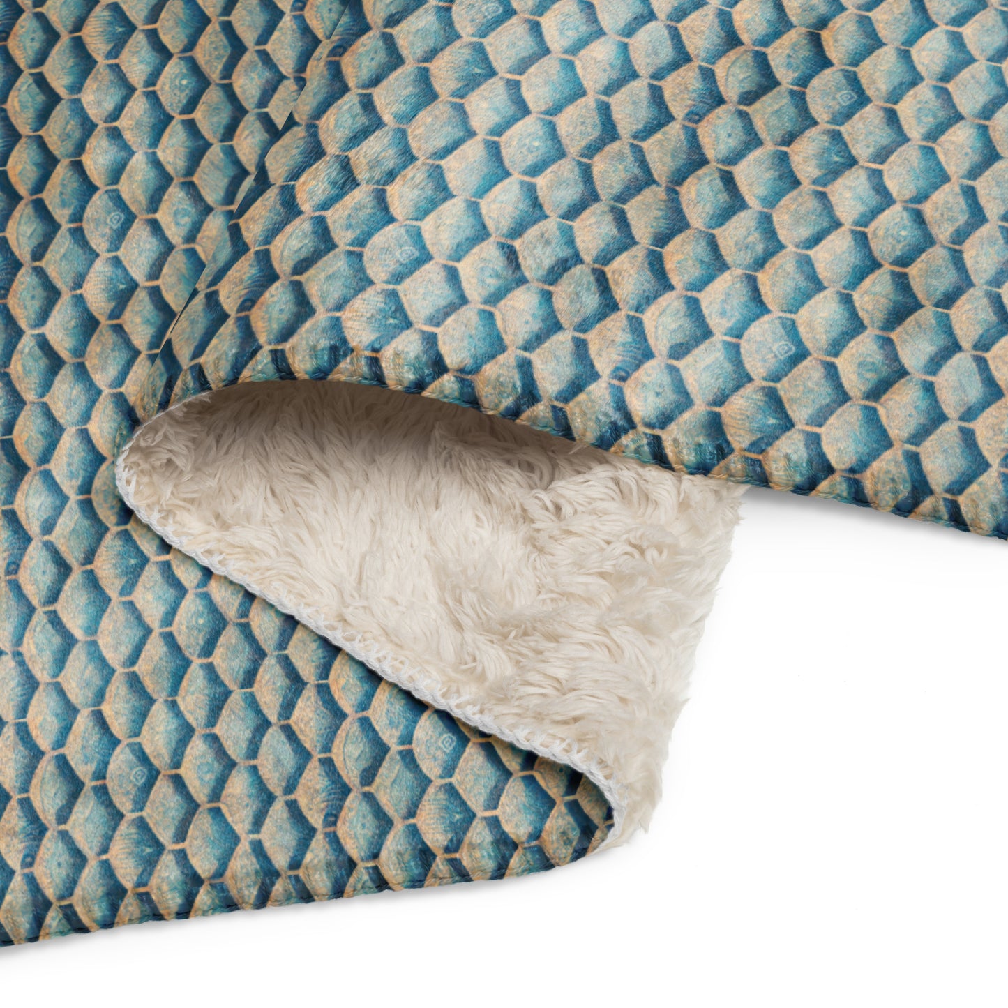 Seafoam Scales Sherpa blanket