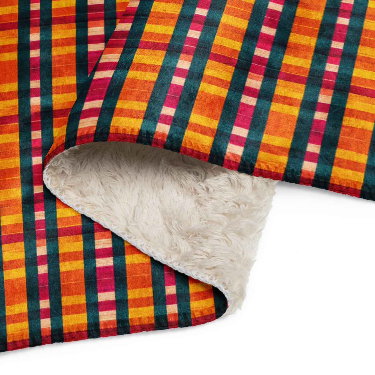 Tropical Fiesta Plaid Sherpa blanket