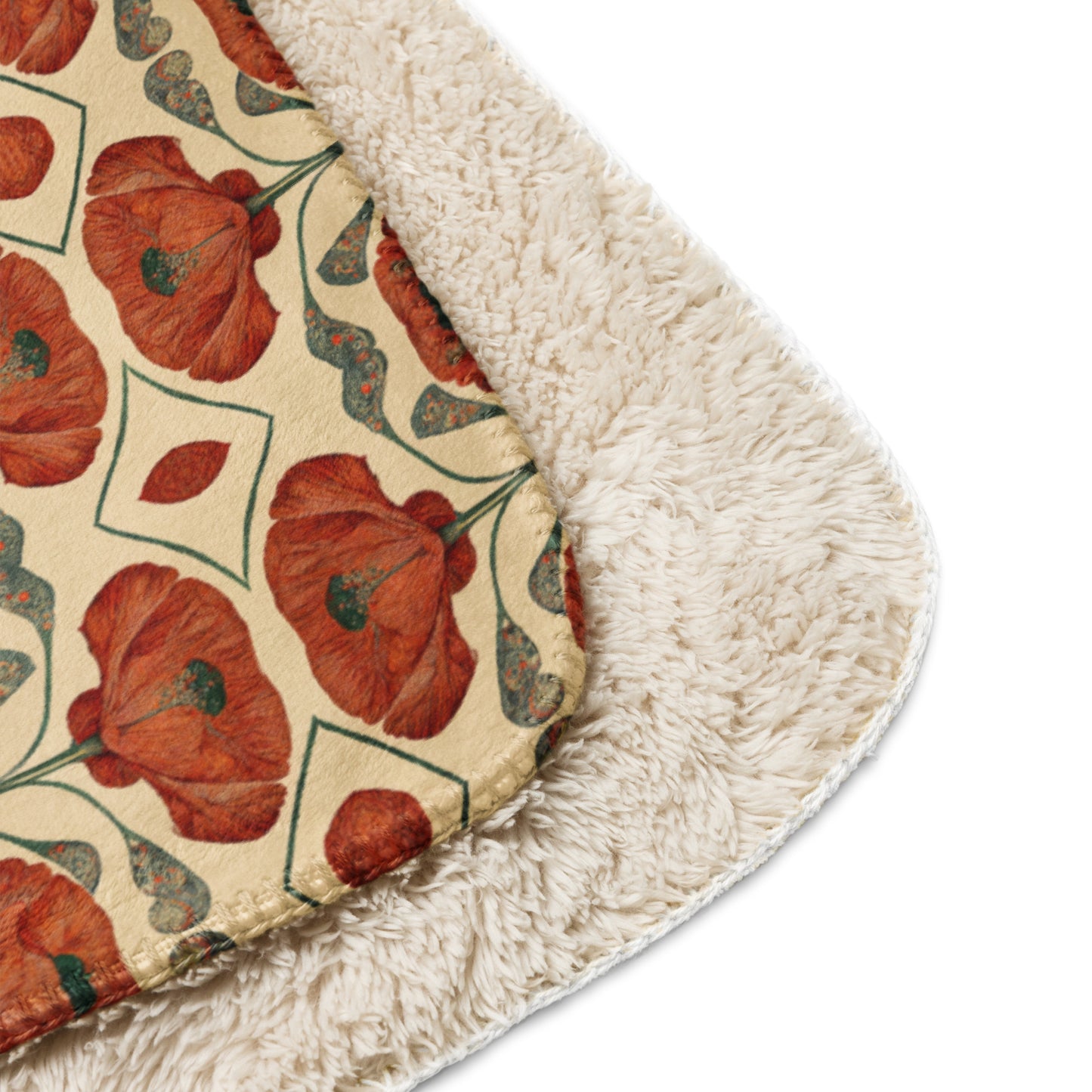 Poppies for Klimt Sherpa blanket