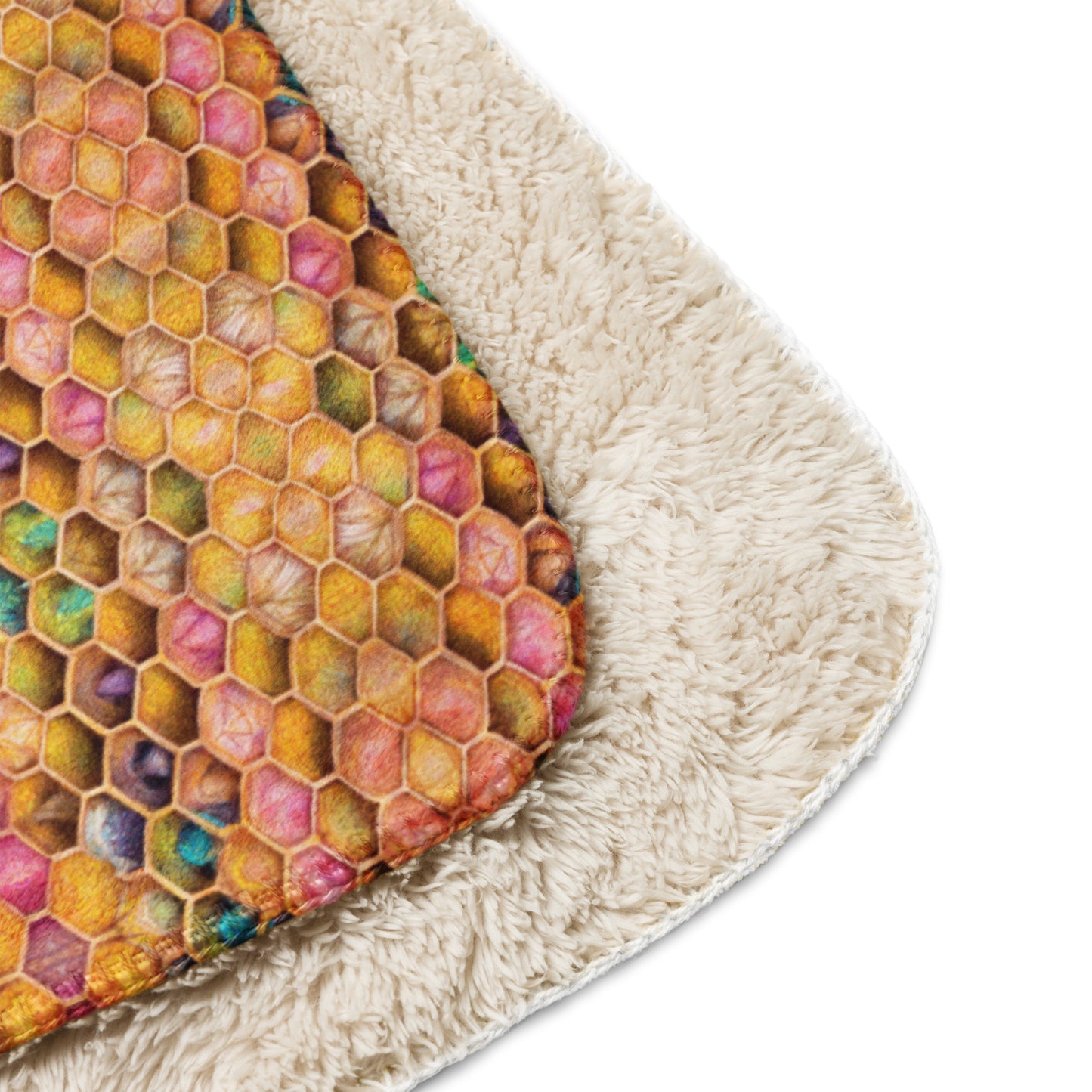 Rainbow Hive Radiance Sherpa blanket