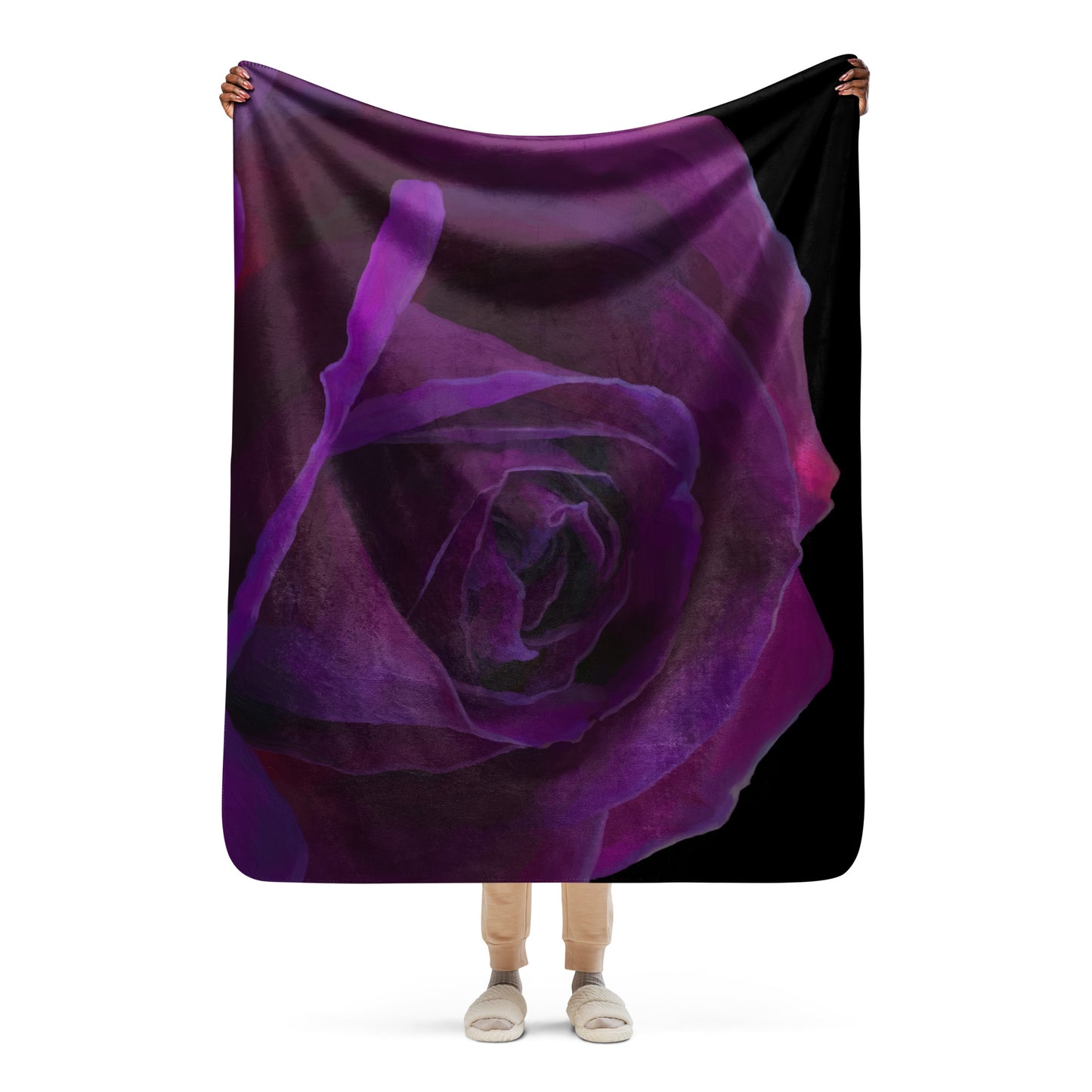 Joey’s Purple Rose Sherpa blanket