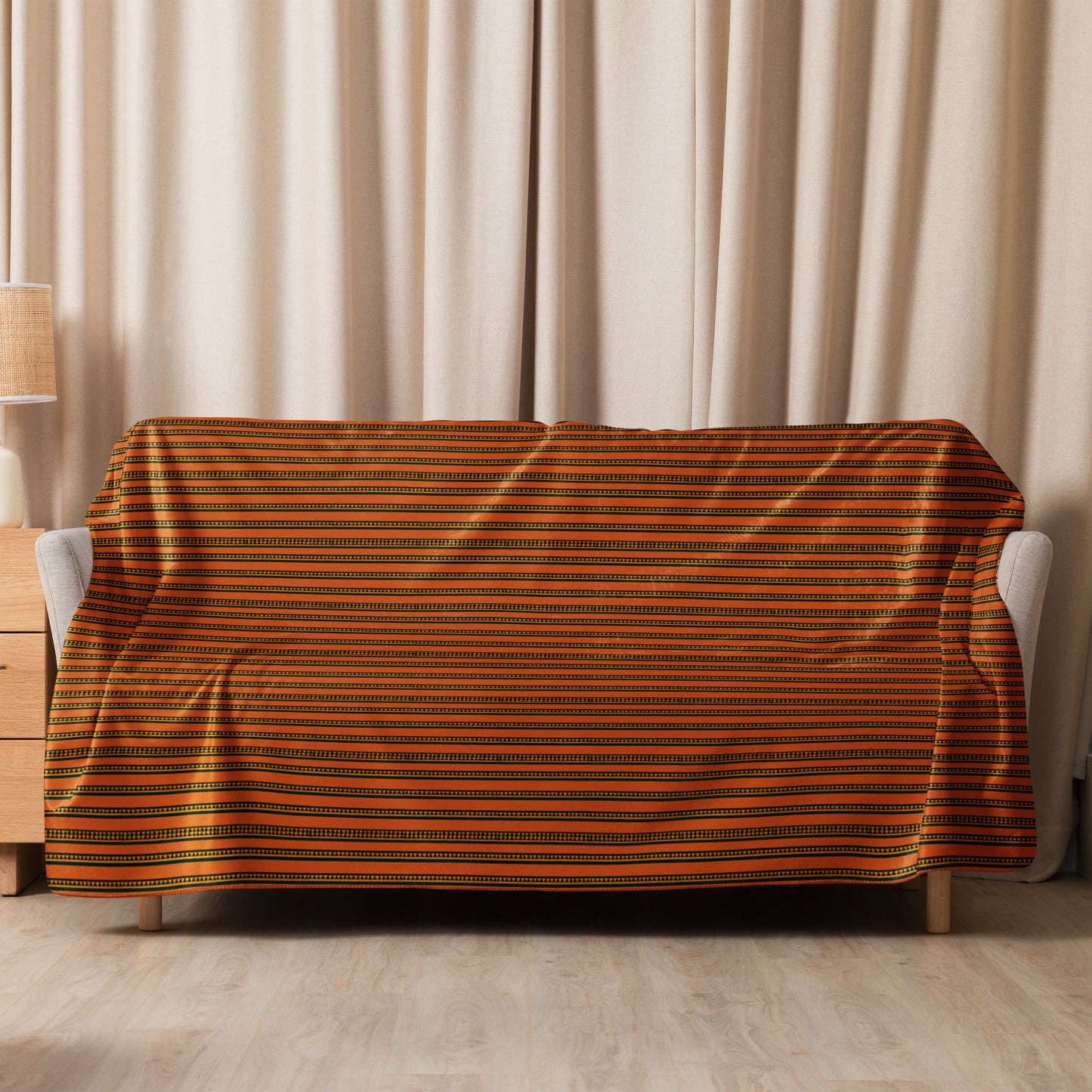 Timbuktu Tangerine Tapestry Sherpa blanket