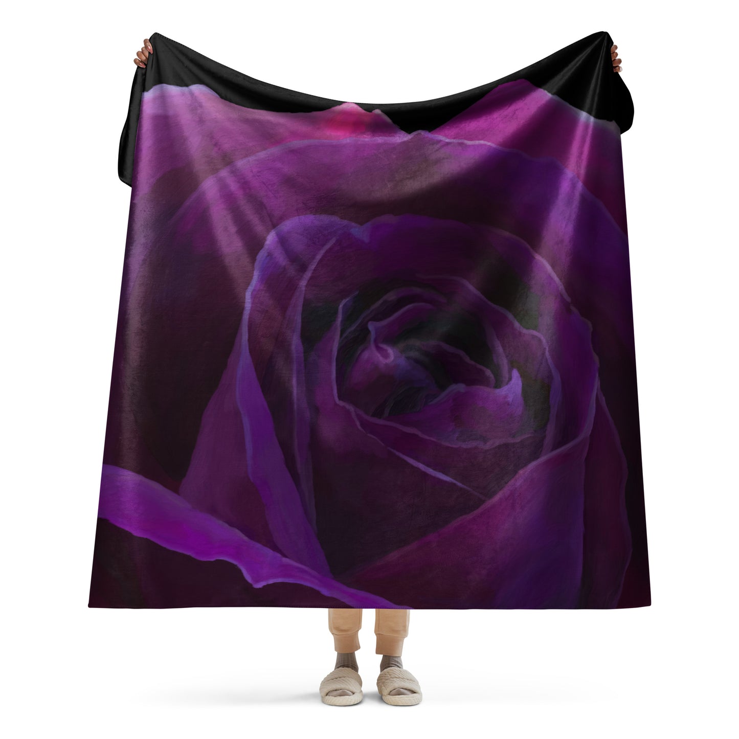 Joey’s Purple Rose Sherpa blanket