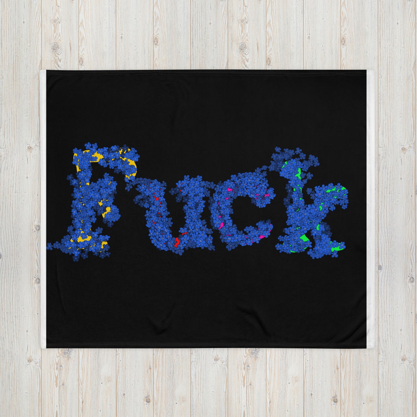 Flowery F*#k Throw Blanket