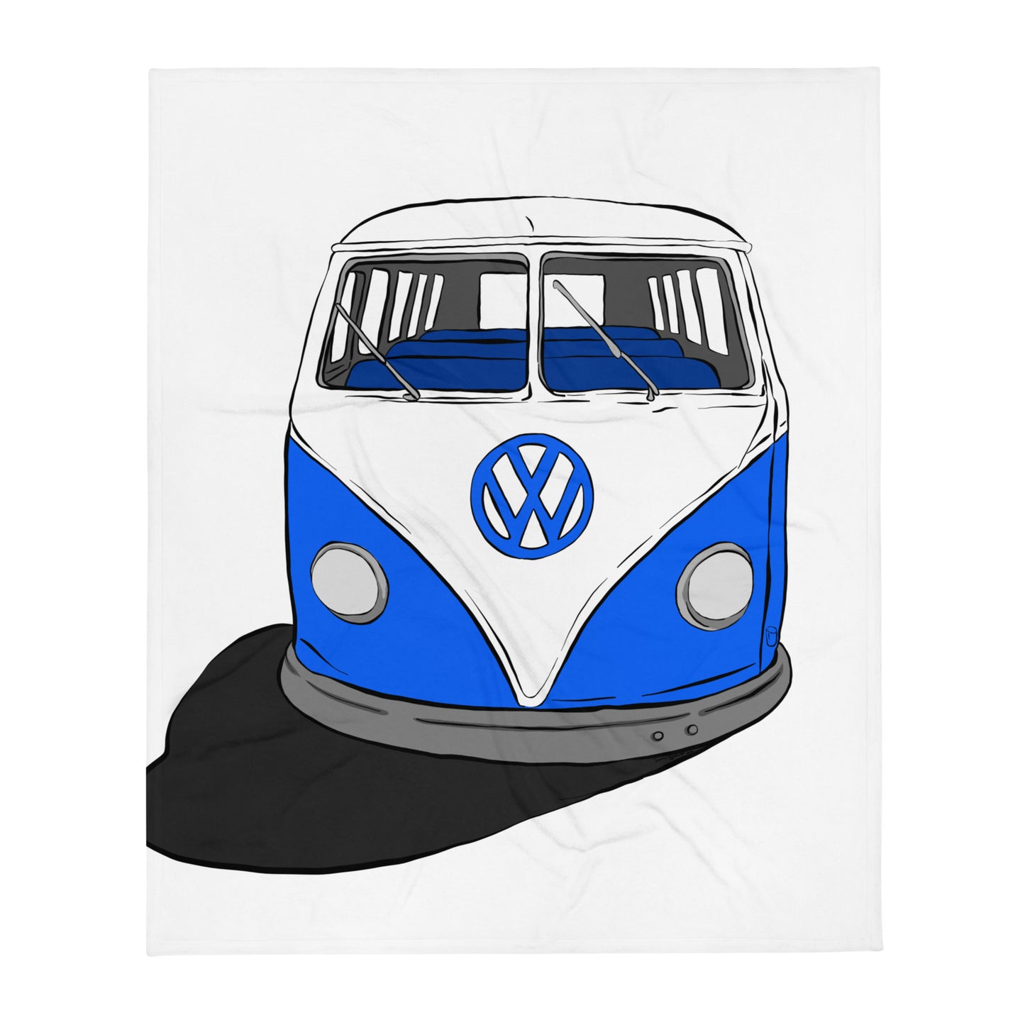 Blue VW Van Throw Blanket