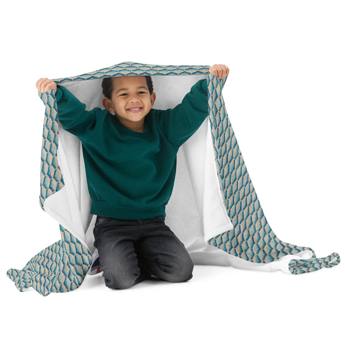 Seafoam Scales Throw Blanket