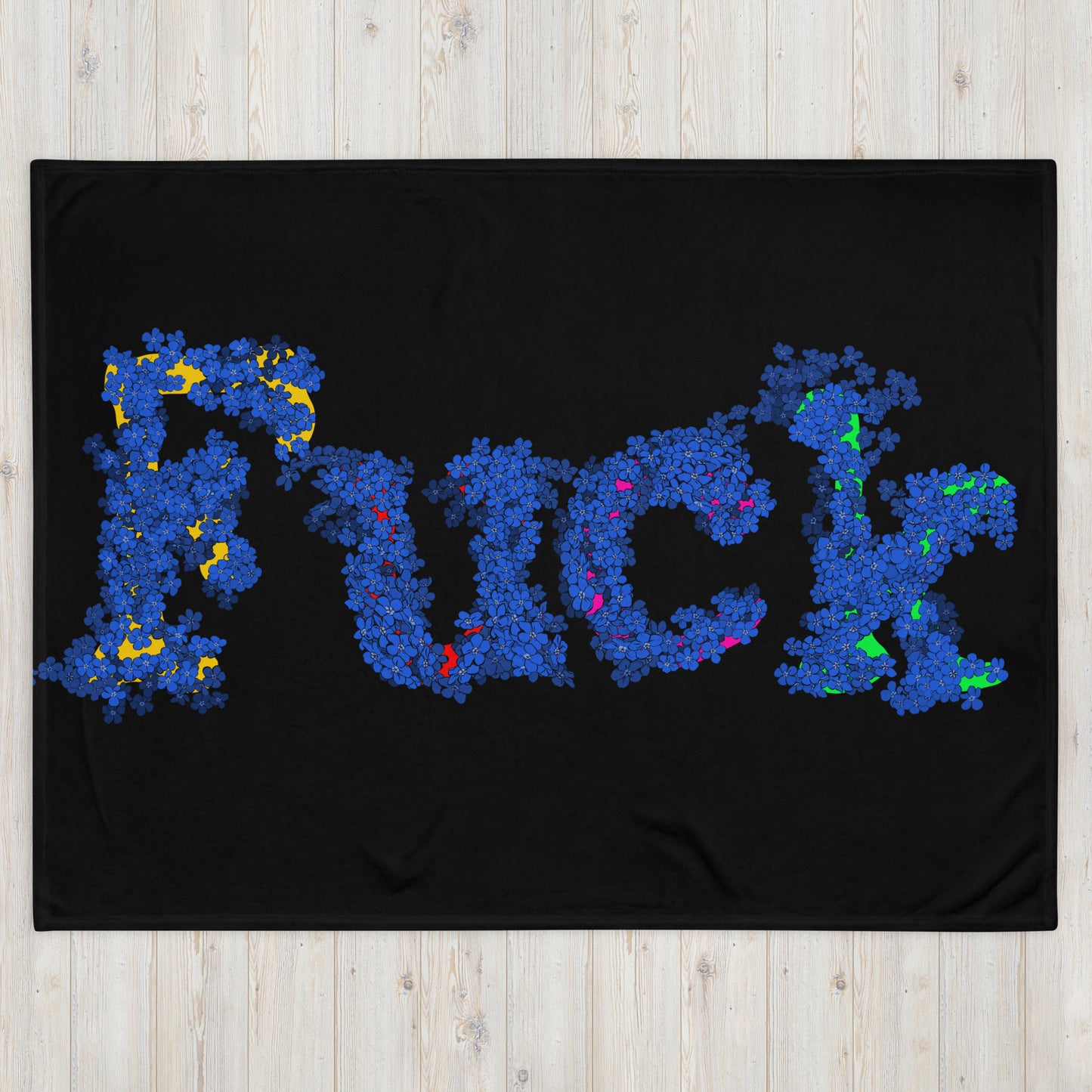 Flowery F*#k Throw Blanket