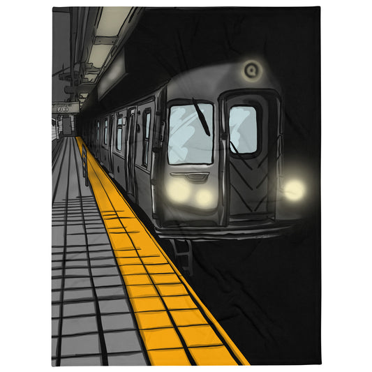 NYC Subway Q Train Throw Blanket