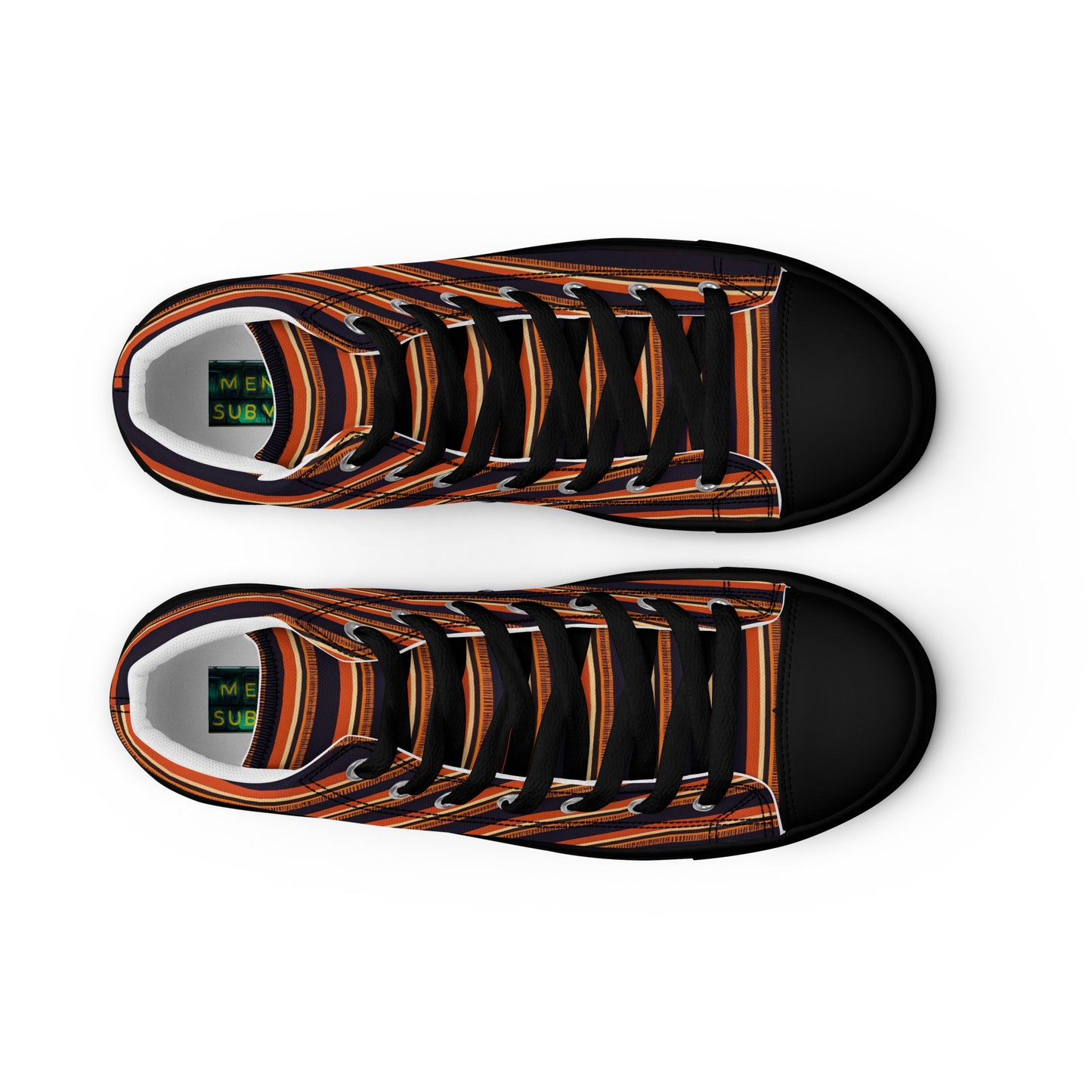 Savanna Sunset Stitches Women’s high top canvas shoes