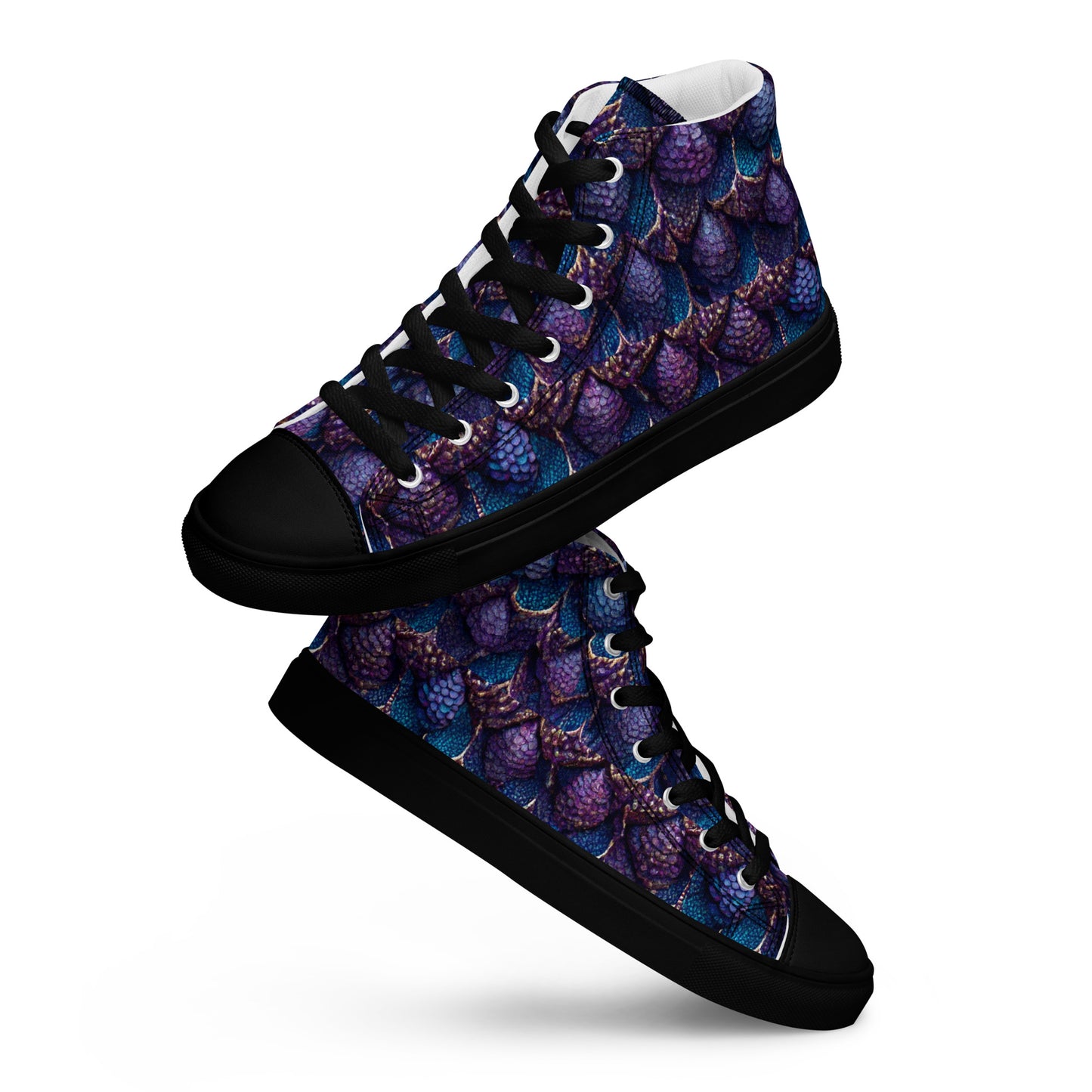 Luminosa, the Radiant Amethyst Drakon Women’s high top canvas shoes