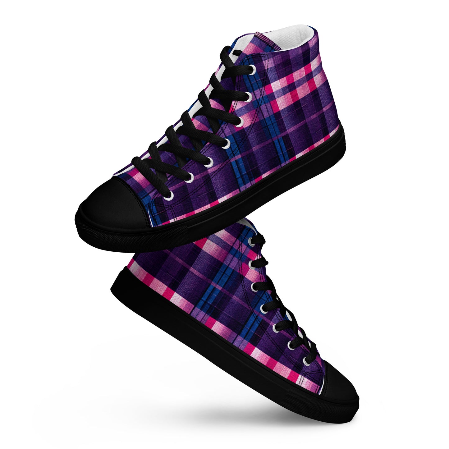 Berry Delight Plaid Women’s high top canvas shoes