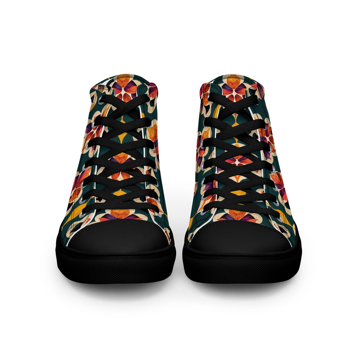 Ifrane’s Rainbow Blossoms Women’s high top canvas shoes