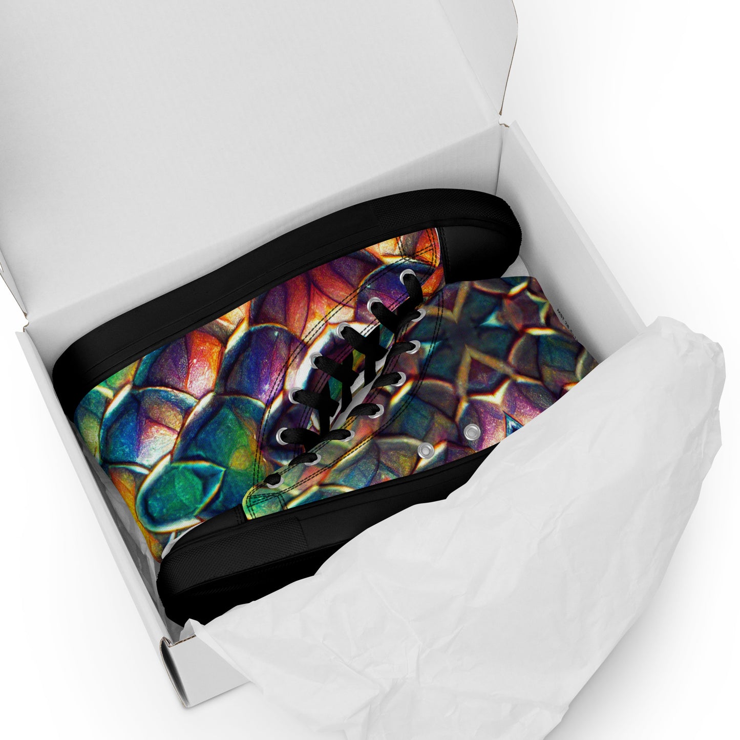 Margonithia, the Glittering Rainbow Sovereign Women’s high top canvas shoes