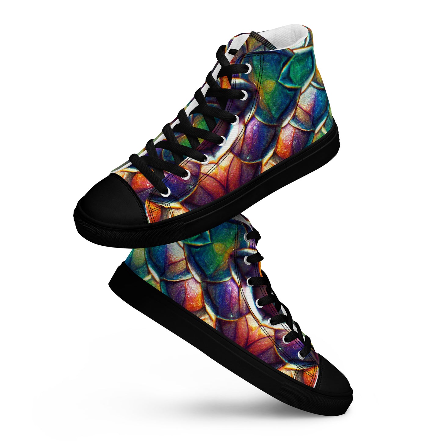 Margonithia, the Glittering Rainbow Sovereign Women’s high top canvas shoes