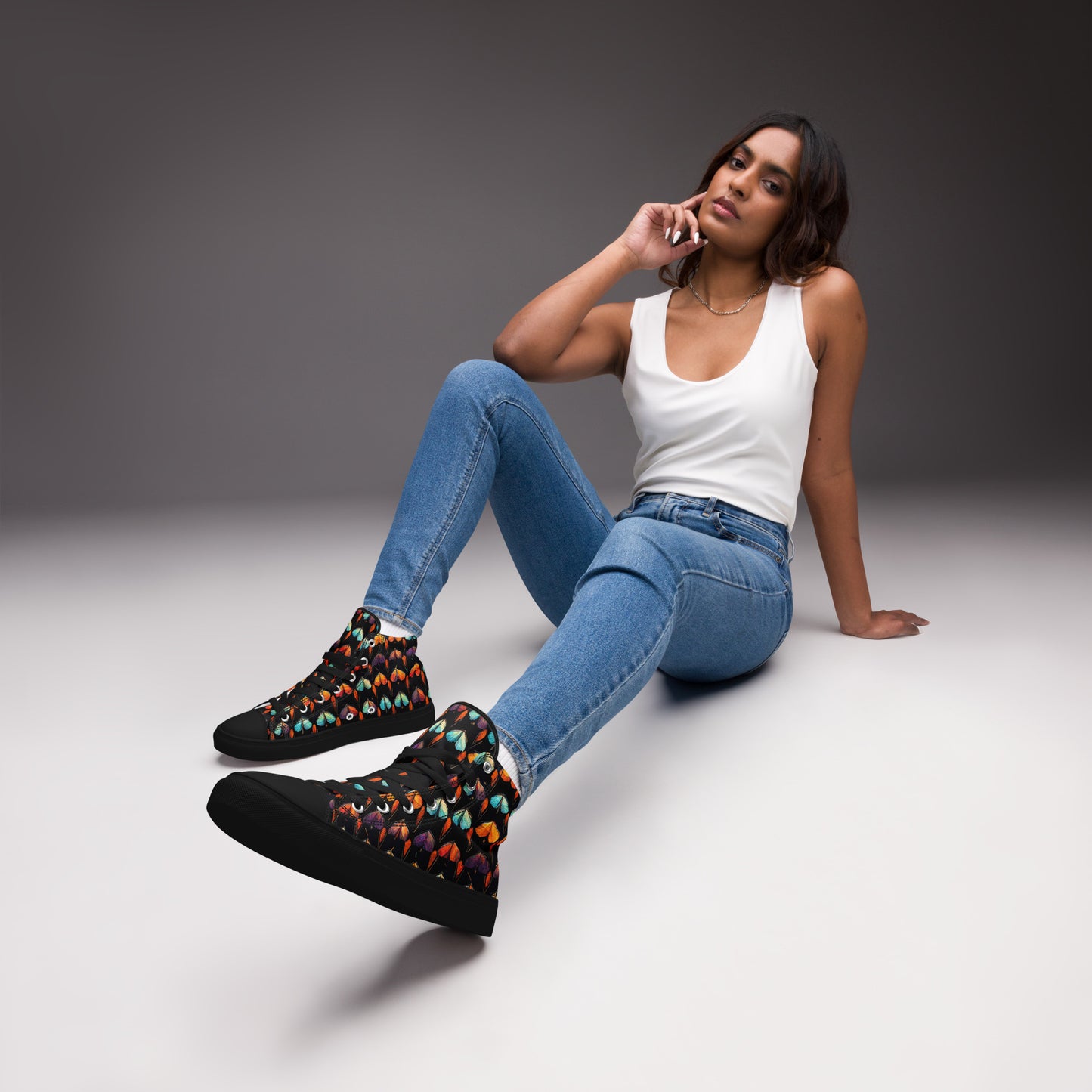 Quilted Wings Women’s high top canvas shoes