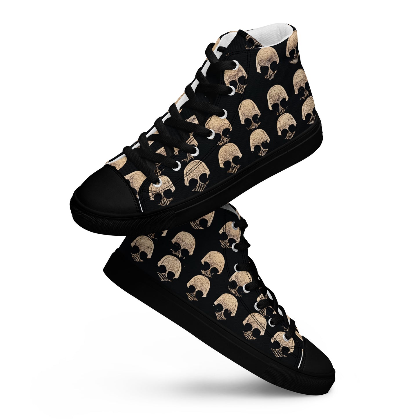 Skulls Grid Women’s high top canvas shoes