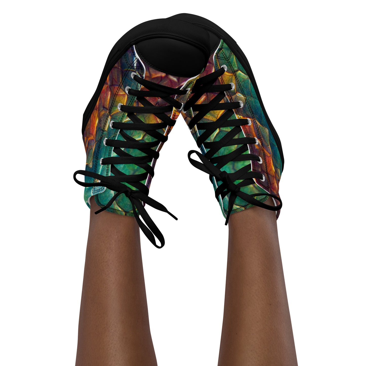 Prismijimmy, the Rainbow Guardian Dragon Women’s high top canvas shoes