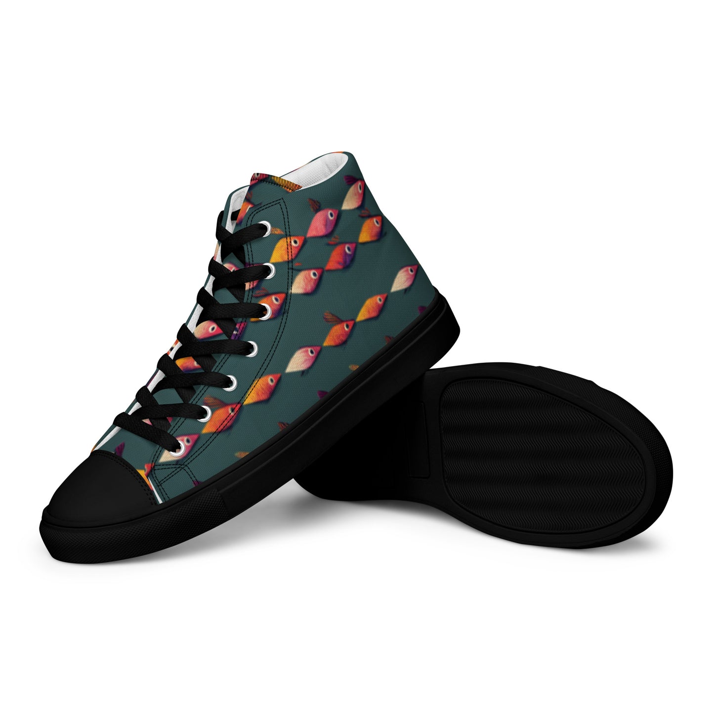 Brilliant Fish Brigade Women’s high top canvas shoes