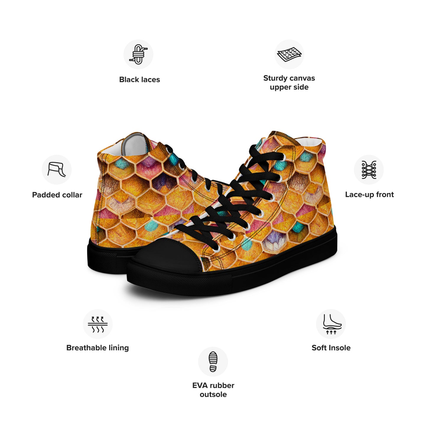 Buzzing With Color Women’s high top canvas shoes