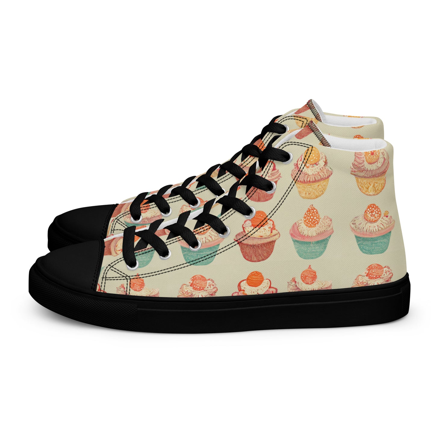 Cupcakery Women’s high top canvas shoes