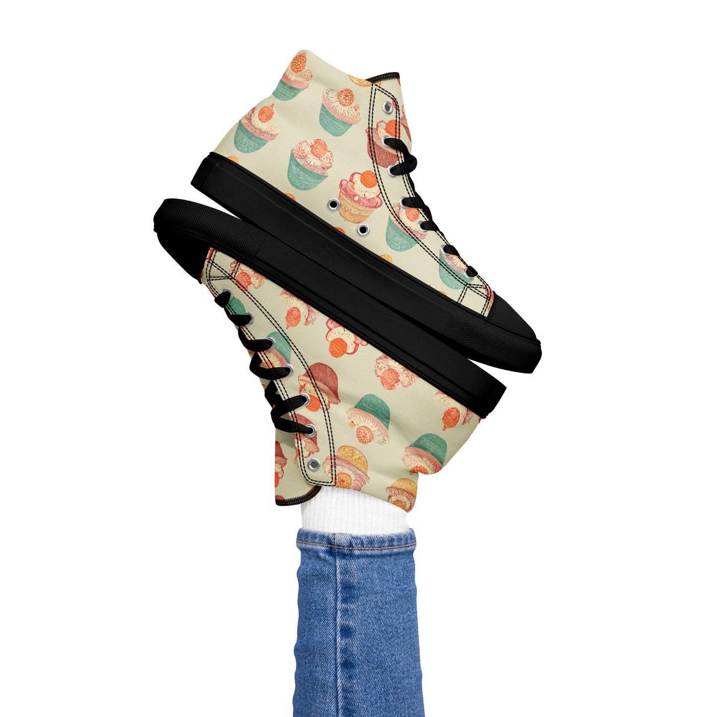 Cupcakery Women’s high top canvas shoes