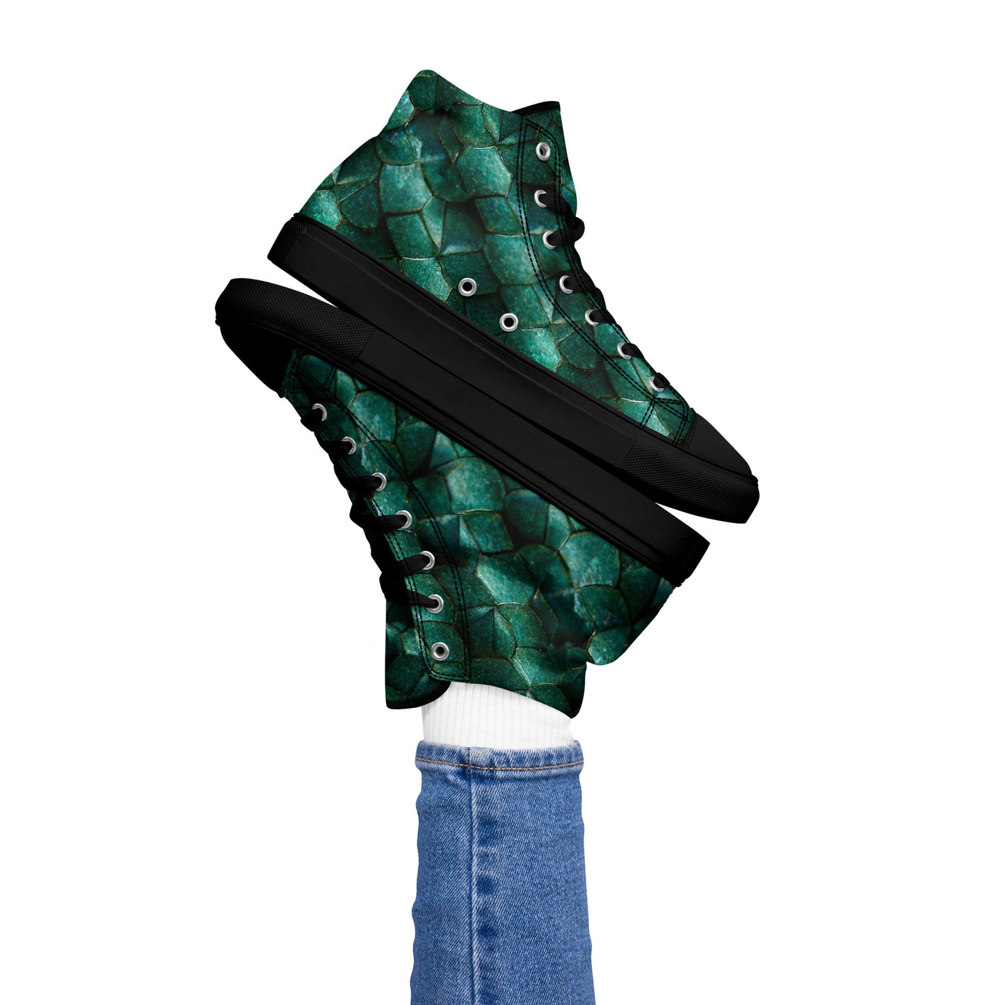 Emeralda the Great Forest Dragon Women’s high top canvas shoes