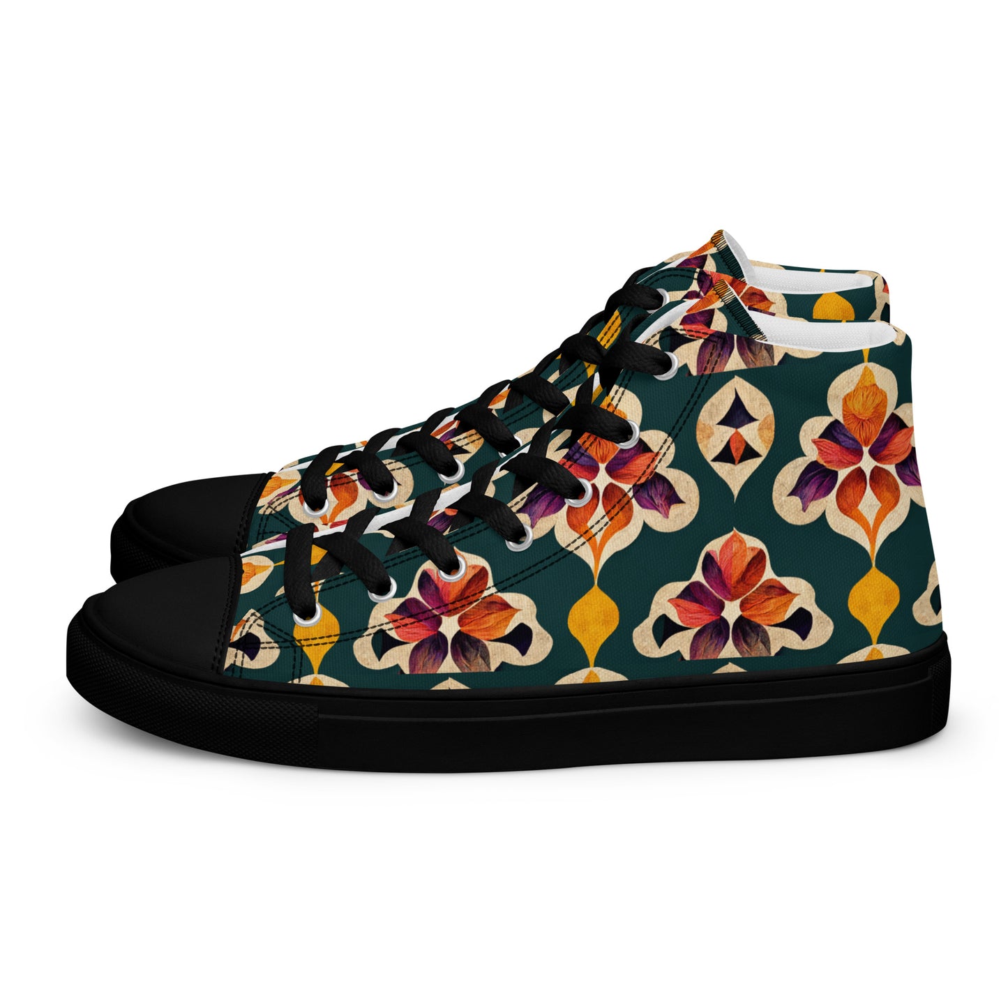 Ifrane’s Rainbow Blossoms Women’s high top canvas shoes