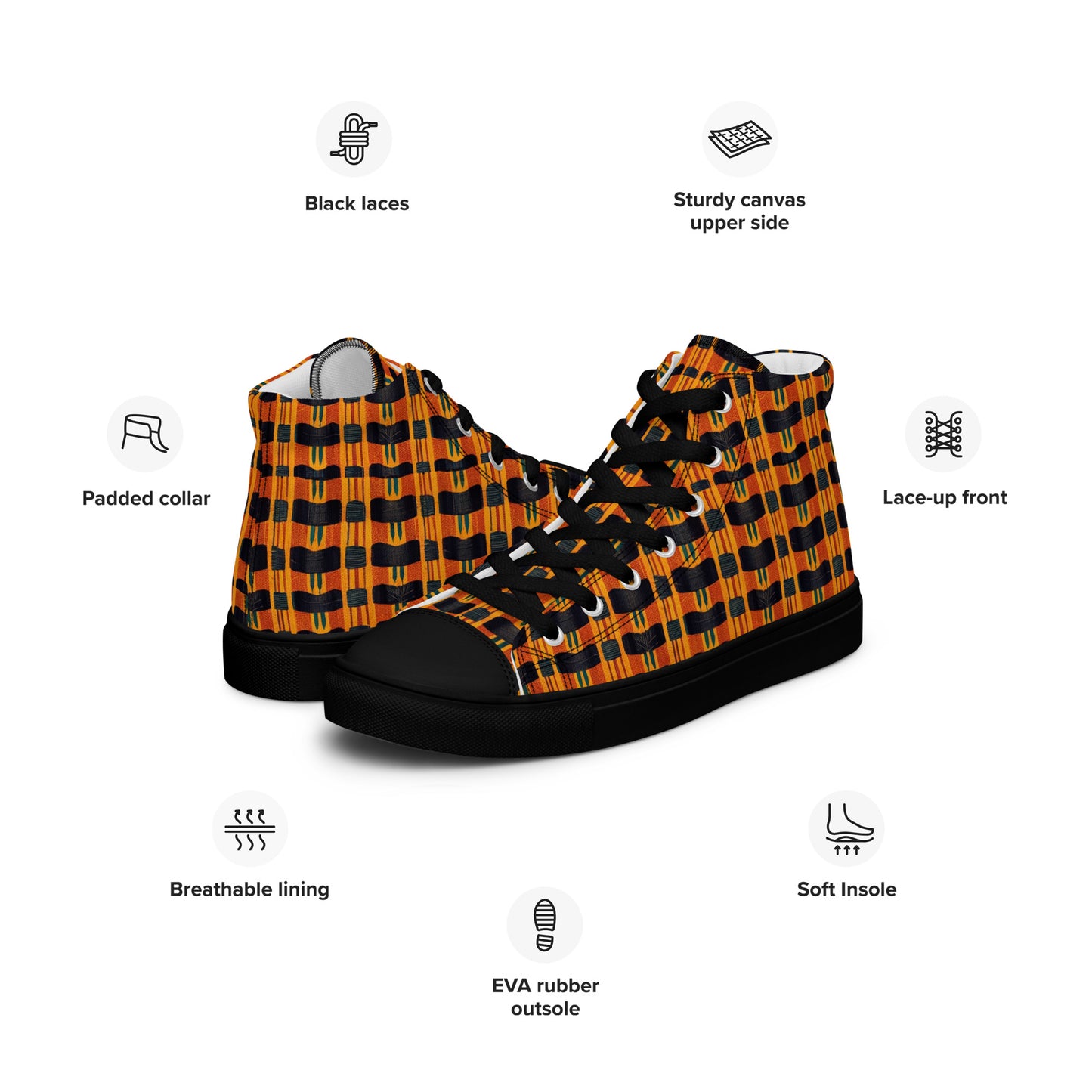 Lusaka Loomed Landscape Women’s high top canvas shoes