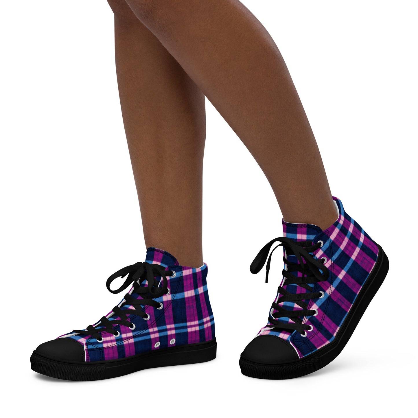 Royal Highlander Plaid Women’s high top canvas shoes