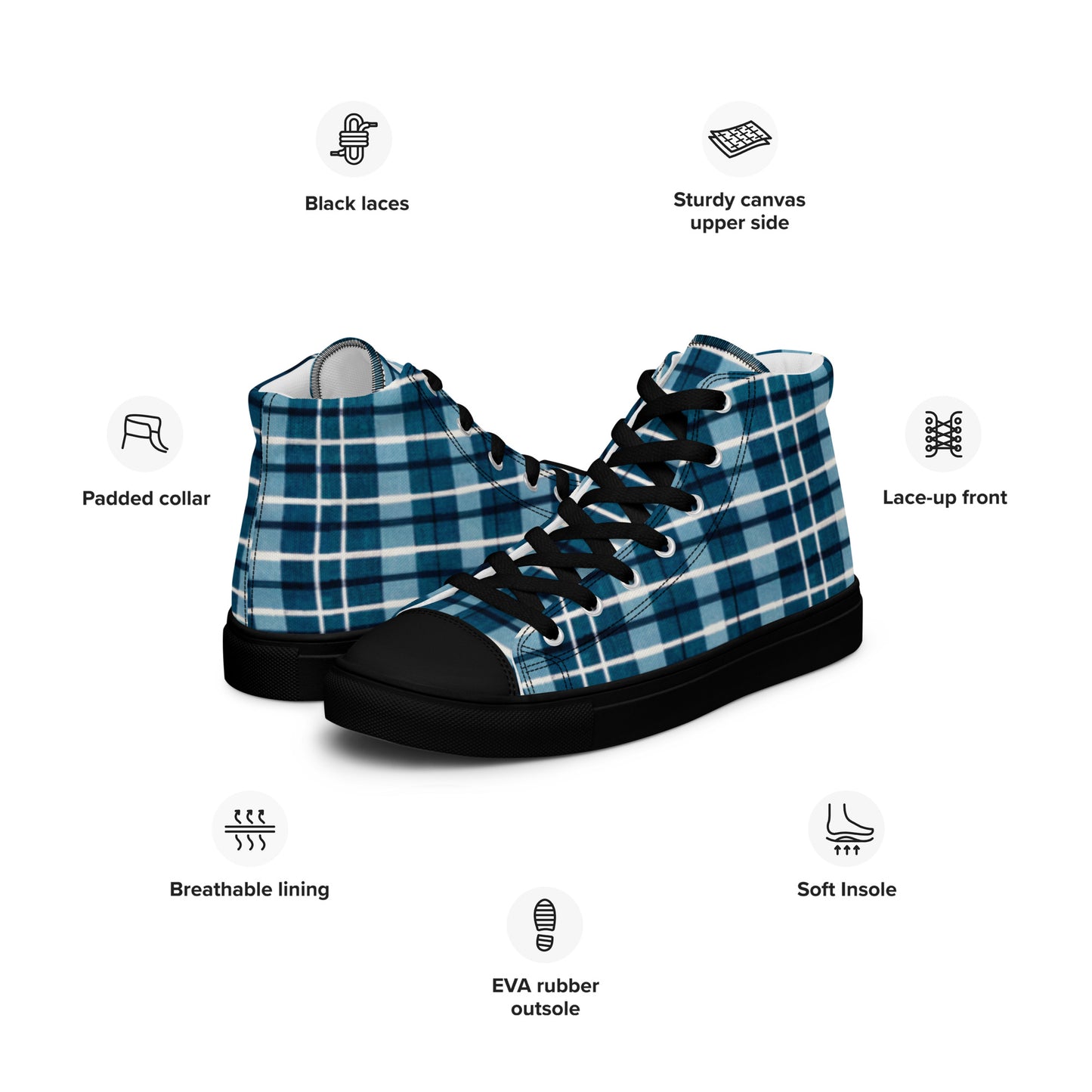 Scotsman’s Skyward Plaid Women’s high top canvas shoes